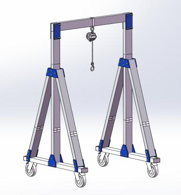 China Portable Adjustable Height Gantry Crane 250KG 500KG 1T 2T 3T 5T ​​Steel Mobile Gantry Crane for sale