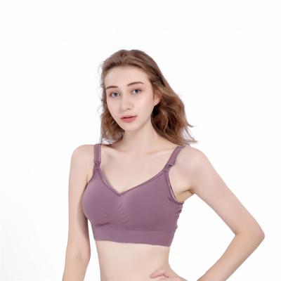 China Hot Selling Breathable Adjust-Straps Cotton Seamless Sports Nursing Maternity Bra for sale