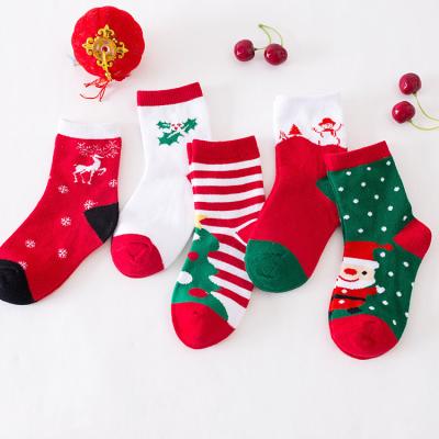 China Wholesale Antibacterial Non-slipkids Cheap Wholesale Soft Cute Cartoon Thickening Christmas Red Boy Socks for sale