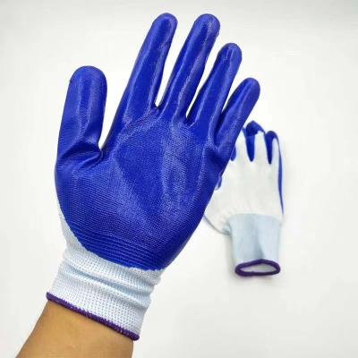 China Comfortable CE Approved Safety Industrial Work Assembly Nitrile Gloves Nylon Polyester Shell Nitrile Coated Work Gloves for sale