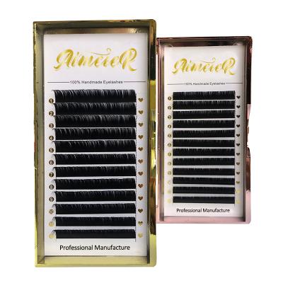 China Natural Soft Bulk Individual Ellipse Extension Cashmere Tip Flat Split Eyelash Extension for sale