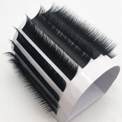 China Custom Silk Fake Mink Fast Blooming Eyelash Extension Logo Easy Fan Korea PBT Natural Soft Eyelash Factory One Second Lash Seller for sale