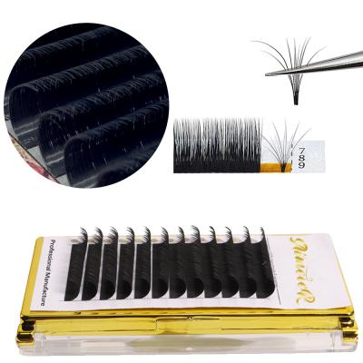 China Cashmere Easy Lash Extensions Fast Fanning Dual Density Natural Soft Russian Curl Different Fan Eyelash Extensions 9d-14d for sale