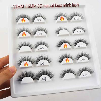 China New Design Natural Long Faux Mink Eyelash Wholesale 3D Korean Fluffy Synthetic Lashes Silk Faux Mink Lashes Eyelashes for sale