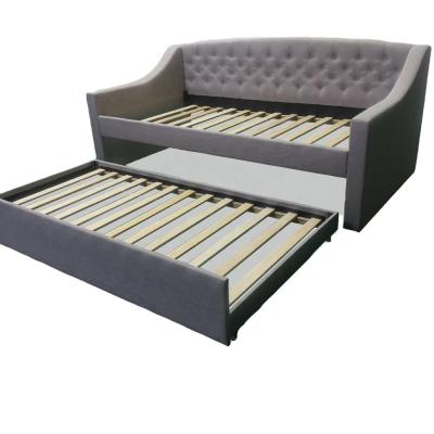 China Double Fabric Day Bed Storage Bedroom Furniture Extendable Upholstered Sofa Bed With Trundle Sofa Bed for sale