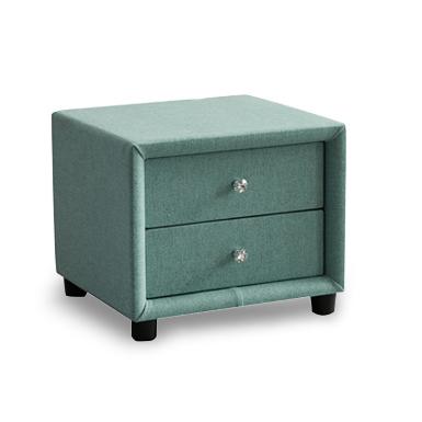 China Factory Price Comfortable Crush Velvet Silver Nightstand With Two Drawers for sale