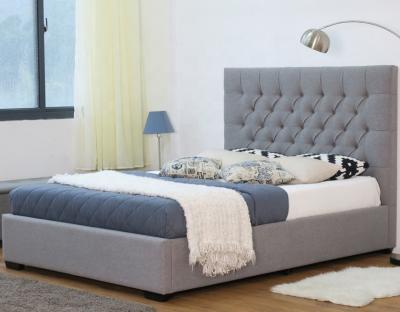 China Leather Room Furniture Bed Lift Shock Absorber Sleep Bed Fabric Solid Wood Modern Canvas Bed for sale