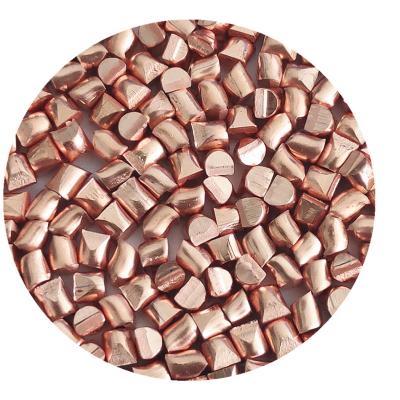 China Customized shot blasting granalla brass abrasive copper shot cut wire copper shot for strain peening grit size 1.2mm for sale