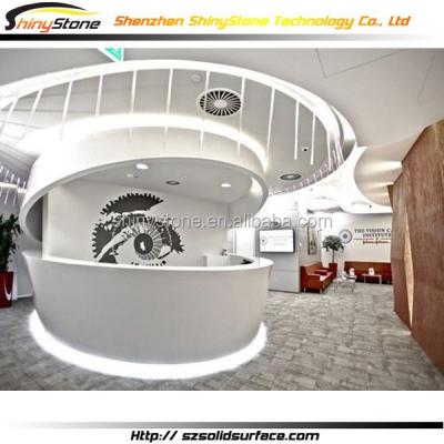 China Reception Full Rounded Shape Solid Surface / Artificial Marble Counter Desk for sale