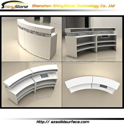 China Office / Shop / Hotel / Restaurant Beautifully Curved Solid Outdoor Information Desk Furniture for sale