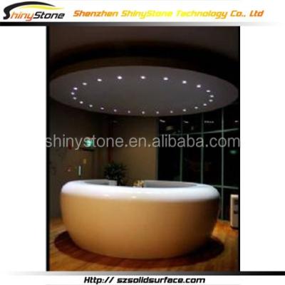 China Office / Shop / Hotel / Restaurant Double Arc Rounded Shape Solid Surface Elegant Curved Reception Desk for sale