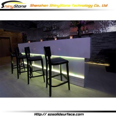 China Office / shop / hotel / restaurant bespoke linear / solild shape artificial outdoor solid marble stone bar for sale