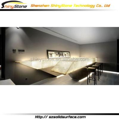 China Commercial bar/restaurant bar/alluring design solid surface wine bar lighting/synthetic stone cocktail bar for sale