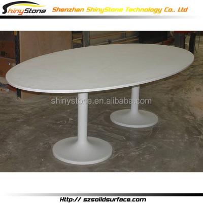 China Oval shape design custom solid surface krion rounded table top for office/store/hotel/restaurant for sale