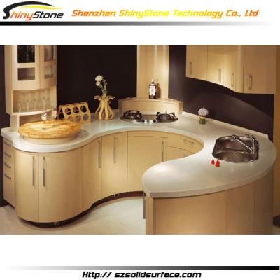 China Charming Modern Kitchen Design Circular Shape Curved Outdoor Kitchen for sale