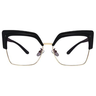 China New Fashion Glasses Women Men Logo PC Eyewear Custom Oversized Large Optical Frame Square Glass Prescription Monocle Frame for sale