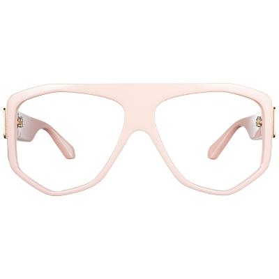 China New Fashion Eyeglasses Logo Women Men PC Eyewear Custom Oversized Large Optical Frame Geometric Frame Glass Prescription Eyeglass Frame for sale