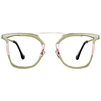 China New Fashion Eyeglasses Logo Women Men TR Eyewear Oversized Custom Fancy Optical Frame Large Glass Prescription Monocle Geometric Frame for sale