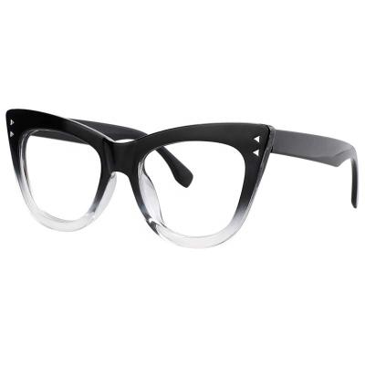 China Unisex Thick Style Cat Eye Glasses Frames In Optical Frame Designer Oversized Plastic Stock for sale