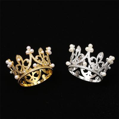 China Accessories harden pearl decoration accessories crown birthday Tiara Mini Crown For Molding for sale