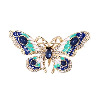 China Animal Brooch Pin For Women Fashion Accessories Alloy Trendy Korean Rhinestone Brooch Butterfly Animal Brooch for sale