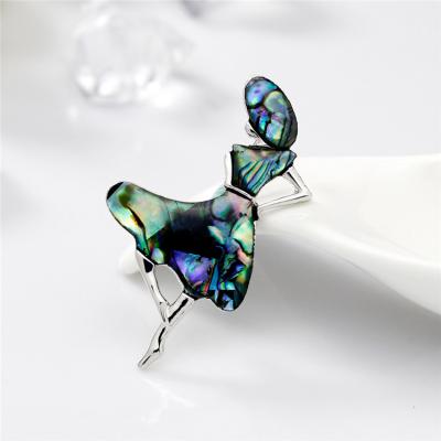 China Simplicity Brooch Personalized Fashion All-match High-End Shell Dancing Girl Brooch For Women for sale