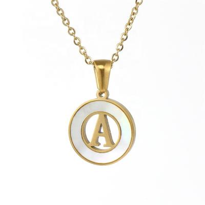 China Casual / Sporty Stainless Steel Gold Plated Valentine's Gift Initial Name Chain Necklaces for sale