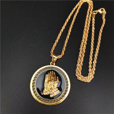 China FASHIONABLE Custom Design Pendant Emblem Twist Chains Gold Plated Stainless Steel Necklace For Men for sale