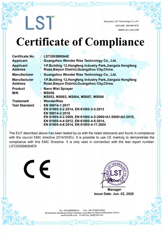 CE - Guangzhou Wonder Rise Technology Co., Ltd.