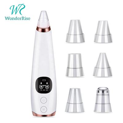 China Replaceable Electric Blackhead Suction Pore Acne Treatment 6 Heads Vacuum Blackhead Cleaner Remover for sale