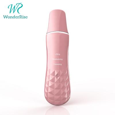 China DEEPLY CLEANING 3 in 1 Ultrasound Skin Scrubber Face Skin Scrubber Electric Handheld Heating Ultrasonic Spatula for sale