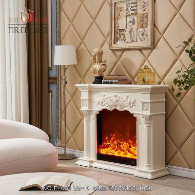 China Modern Remote Control Modern Indoor Marble Mantel Fireplaces LED 5 Flame Decor Electric Fireplace Settings for sale