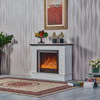 China Modern Freestanding Fireplace Stoves Marble Stand Wood Mantel Surround Indoor Decorative Led Wood Burning Electric Fireplace Heater Insert for sale