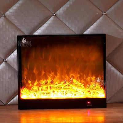 China Modern European decoration freestanding customized led flame eletrica fire place heater cast iron double sided electric fireplace for sale