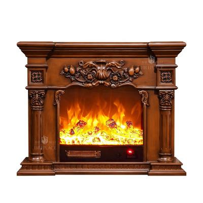 China Mid Century Modern Indoor Fireplace 1800mm Wood Burning Electric Flame With Mantel TV Stand Console For Sale for sale