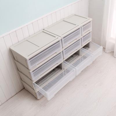 China Sustainable Universal Stackable Home Storage Organizer Box Plastic Storage Cabinet Drawer for sale