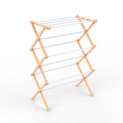 China New Arrival Eco-friendly Material Modern 8M 3 Tier Wooden Clothes Stand Rack Coat Hangers Garment Racks for sale