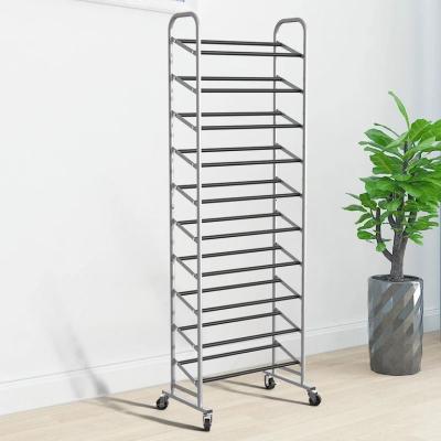 China High Quality 20 Pairs Convertible 10 Tier Shoe Rack Furniture Rack Standard Size With Low Price for sale