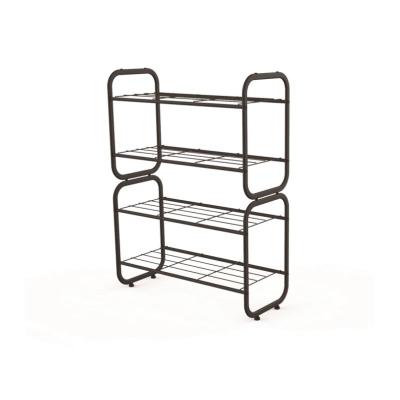 China Convertible Factory Supplying Traditional 4 Pairs 2 Row Racks For Shop Mirror Rack Shoe Organizer High Quality for sale