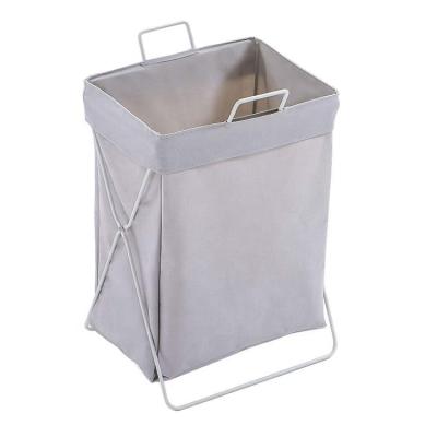 China Wholesale 1 Sections Cloth Basket Minimalist Heavy Duty Metal Dirty Clothes Bag Basic Style Laundry Sorter. for sale