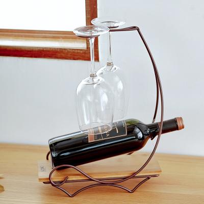 China 2022 Viable Popular Hot Selling Vintage Shape Metal Wine Rack Decorative Square Wine Rack Table Rack for sale