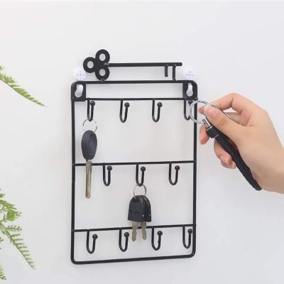 China Metal Hanging And Storage Entryway Casual Magnetic Organizer Hook Hanger Key Holder Wall Mounted For Wall for sale