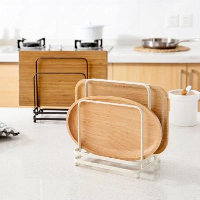 China Viable Organizer Pan Pot Lid Holder Rack Kitchen Lid Cabinet Pantry Storage Cutting Board Organizer for sale