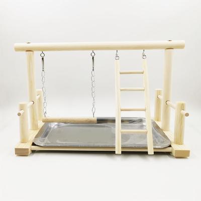 China Parrot Stand Bird Training Shelf Toy Supplies Desktop Training Frame Solid Wood Interactive Parrot Playground for sale