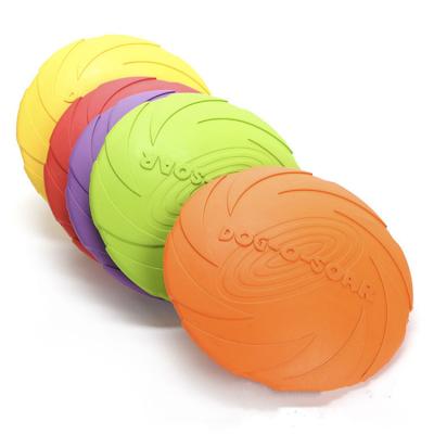 China Frisbeed Toy Flying Disc New Natural Rubbere Viable Promotional Dog Training Soft Fun Toy for sale