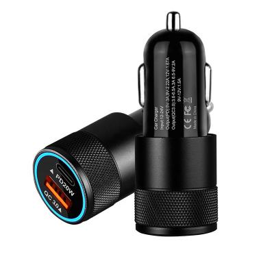 China Mobile Phone 36W QC 3.0 Usb Cargador And 20W Type-c PD Power Supply Cargador 36w Car Charger for sale