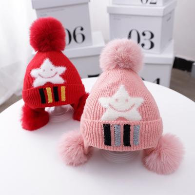 China Wholesale Striped Plush Korean Warm Hat Baby Winter Version Infant Hat for sale