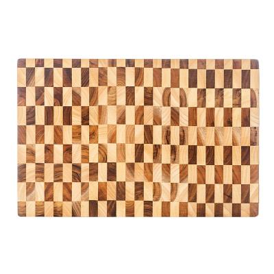 China Wholesale Minimalist Kitchen Cooking Large Acacia Cutting Plate End Seed Wood Cutting Board for sale