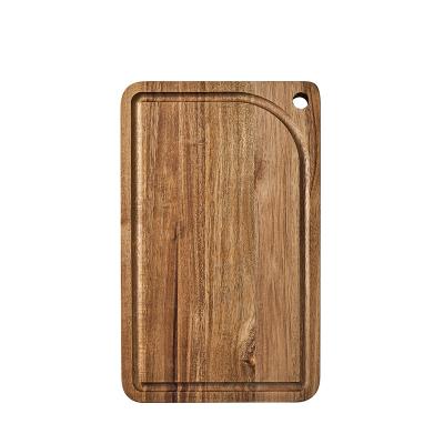 China New Viable Style Acacia Wood Cutting Board with Juice Groove Serving Chopping Board for sale