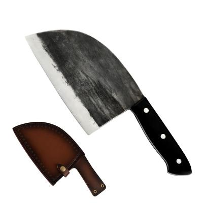 China Kitchen Outdoor Super Viable Hot Sale Meat Slaughtering Chef Stainless Steel Professional Selling Handle Cleaver Wooden Butcher Knife With Cover for sale